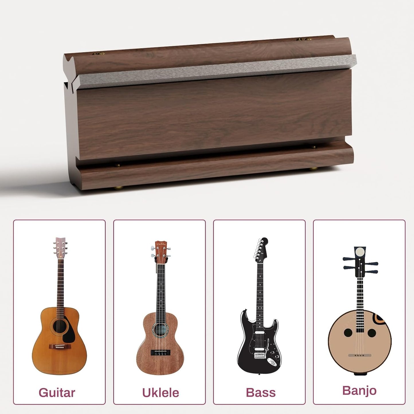 BONIKLUBA Guitar Fret End Beveling File,3 in 1 Guitar Bass Fret End Dressing,3/23/35 Degree Guitar Fret Crowning End Bevel File Tools