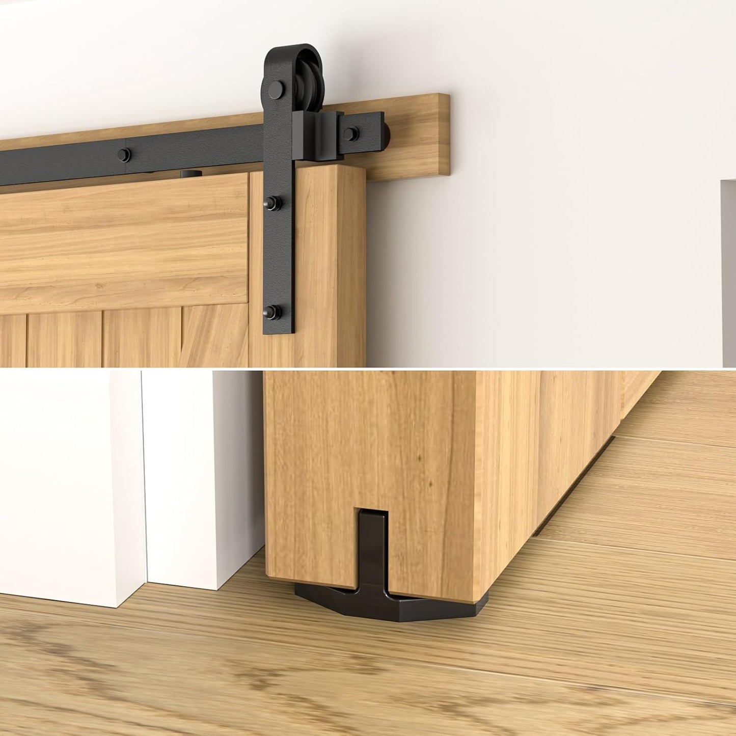 BONIKLUBA 6.6FT Sliding Barn Door Hardware Kit for Single Door-Sturdy&Smoothly&Quietly-Heavy Duty-Easy to Install, Fit 36"-40" Wide Door(J Shape Hanger)