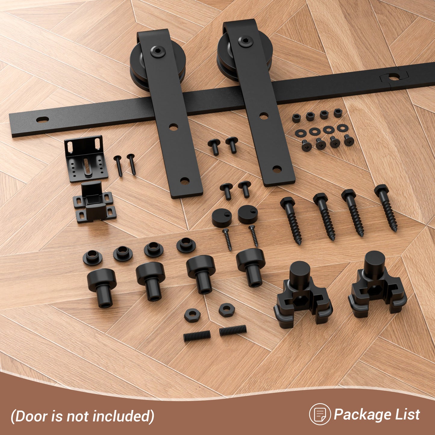 3.5FT/108cm Mini Schiebetür-Hardware-Kit für Eintürige TV-Ständer, Kleiner Kleiderschrank (Keine Schranktür)