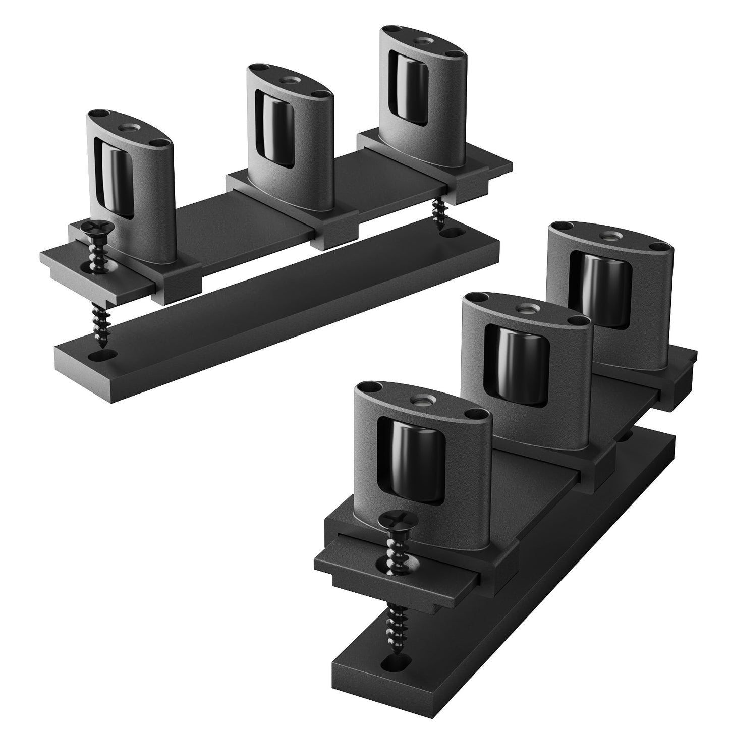 Siding Closet Door Floor Guide,Barn Door Guide for Bottom,Adjustable Bypass Door Floor Guide 3-Roller Design,Black（1PCS）