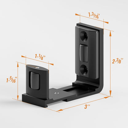 BONIKLUBA Schiebetür Bodenführung Unten, Einstellbare Bodenführung Schiebetür U-Form Design, an der Wand Montiert, Schwarz