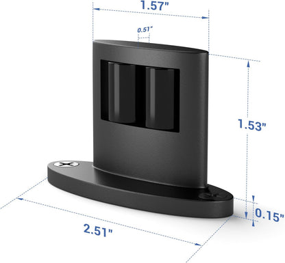 BONIKLUBA Sliding Barn Door Floor Guide for Bottom,Adjustable Wall Mounted Barn Door Guide,Flexible Double Wheel Design 2PCS,Hight 1-1/2"