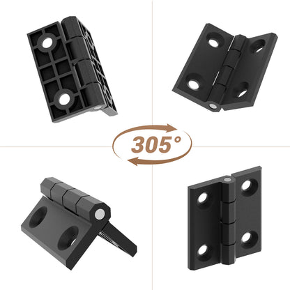 BONIKLUBA Door Hinges,Matte Black Coated Finish,Light Small Hinges for Bi Fold Door,Closet Door,Barn Door Use(4 Pack)