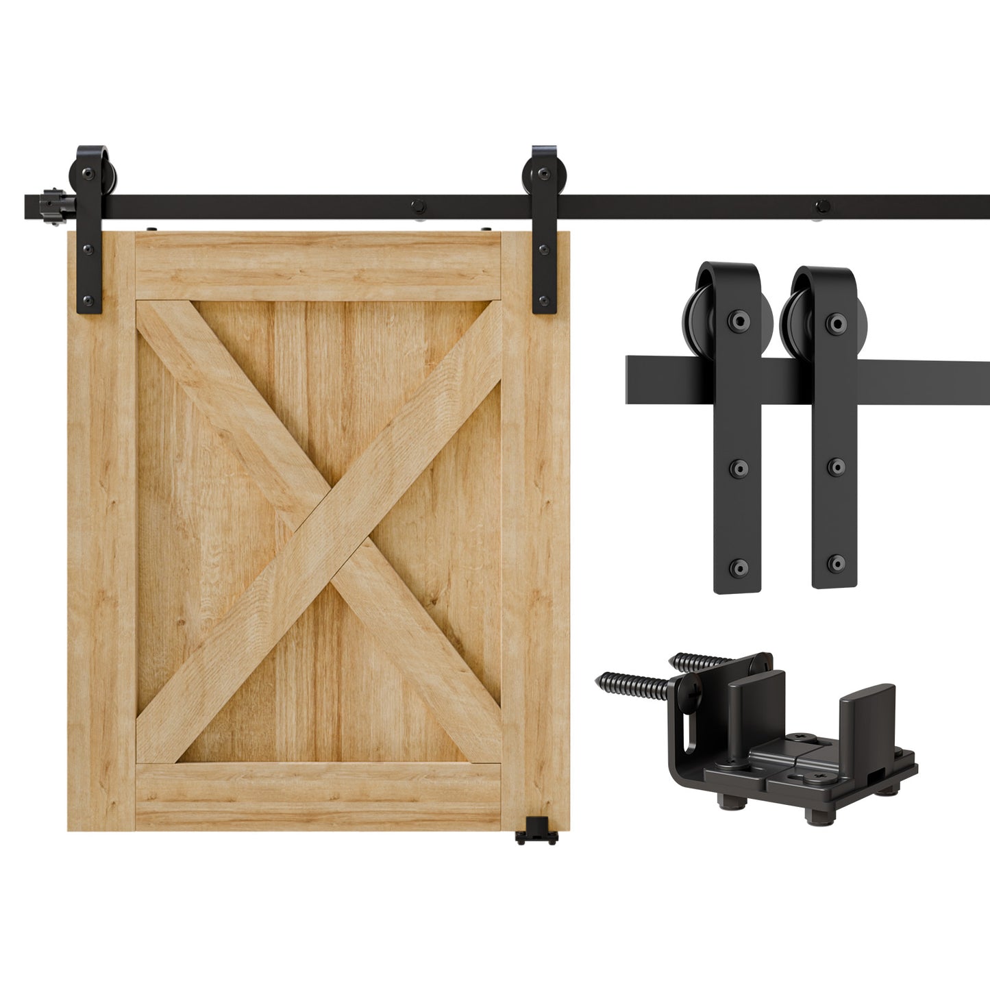 BONIKLUBA Super Mini Cabinet Small Sliding Double Barn Door Hardware Track Kit Apply for Storage Window TV Stand-Fit 12" Wide Door Panel-J Shape Hanger