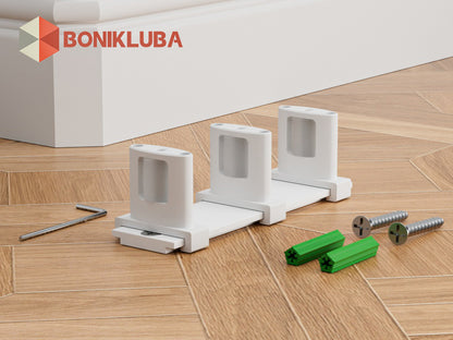 BONIKLUBA Siding Closet Door Floor Guide,Barn Door Guide for Bottom,Adjustable Bypass Door Floor Guide 3-Roller Design,White（1PCS）