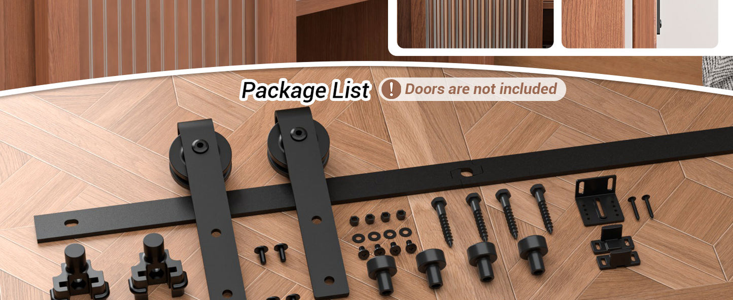 3FT/91.5cm Mini Schiebetür-Hardware-Kit für Eintürige TV-Ständer, Kleiner Kleiderschrank (Keine Schranktür)