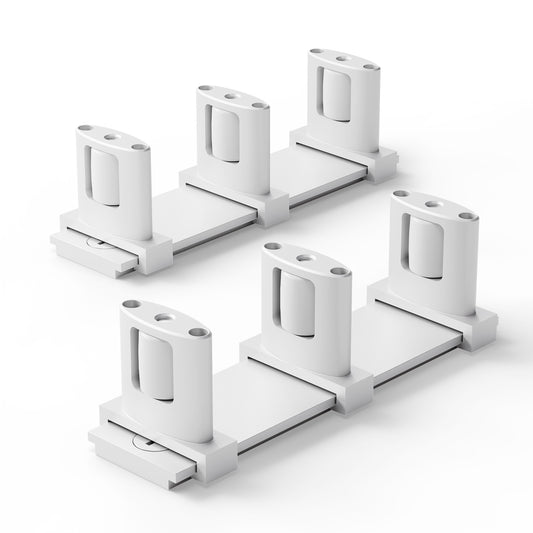 BONIKLUBA Siding Closet Door Floor Guide,Barn Door Guide for Bottom,Adjustable Bypass Door Floor Guide 3-Roller Design,White（2PCS）