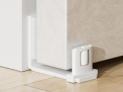 BONIKLUBA Sliding Barn Door Bottom Floor Guide, Adjustable U Shape Flexible Flush Design,Wall Mounted, White 2 Pcs