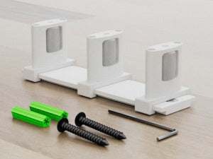 BONIKLUBA Siding Closet Door Floor Guide,Barn Door Guide for Bottom,Adjustable Bypass Door Floor Guide 3-Roller Design,White（2PCS）