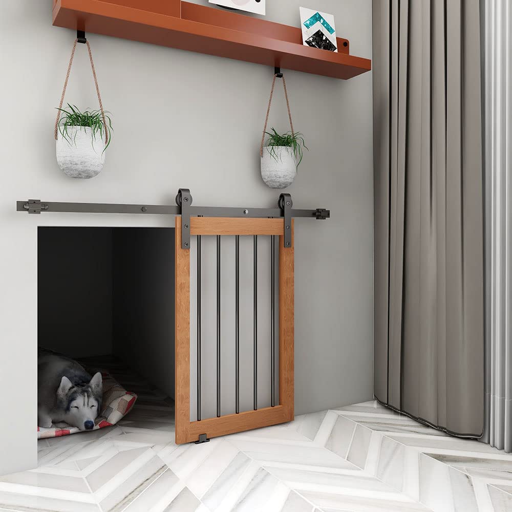 2.5FT/76.3cm Mini Schiebetür-Hardware-Kit für Eintürige TV-Ständer, Kleiner Kleiderschrank (Keine Schranktür)