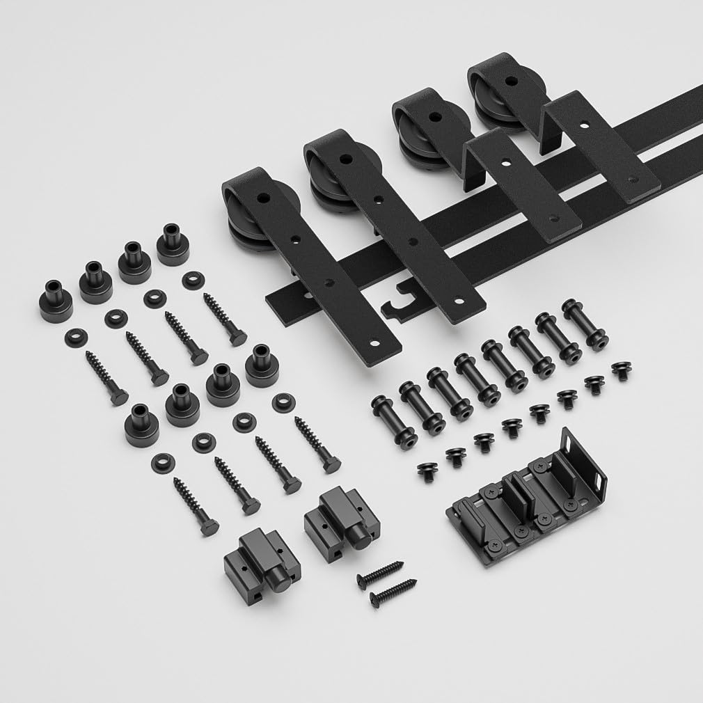7FT/214cm Mini Schiebetür-Hardware-Kit für Eintürige TV-Ständer, Kleiner Kleiderschrank (Keine Schranktür)