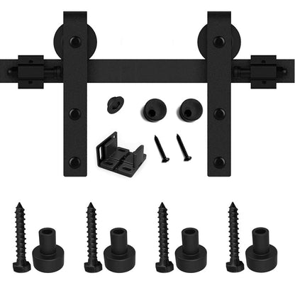 4.5FT/137cm Mini Schiebetür-Hardware-Kit für Eintürige TV-Ständer, Kleiner Kleiderschrank (Keine Schranktür)