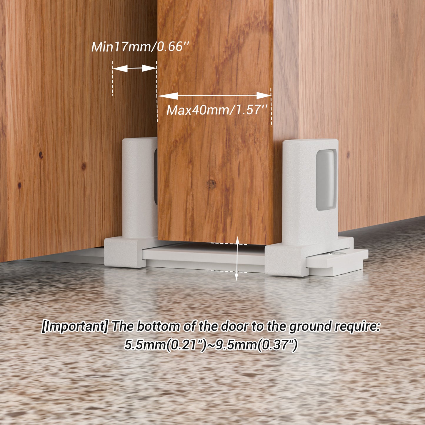 BONIKLUBA Siding Closet Door Floor Guide,Barn Door Guide for Bottom,Adjustable Bypass Door Floor Guide 3-Roller Design,White（1PCS）