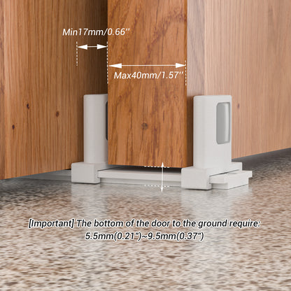 BONIKLUBA Siding Closet Door Floor Guide,Barn Door Guide for Bottom,Adjustable Bypass Door Floor Guide 3-Roller Design,White（1PCS）