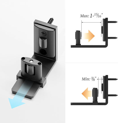BONIKLUBA Sliding Barn Door Bottom Floor Guide, Adjustable U Shape Flexible Flush Design,Wall Mounted, Black 2 Pack