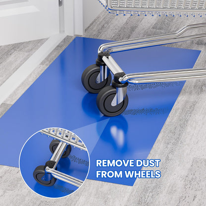 Klebematte für Schuhe, 45 x 90 cm, 30 Blatt, Aufkleber für Böden, Aufkleber für den Bau, Krankenhaus, Labor, Haustiere, Blau