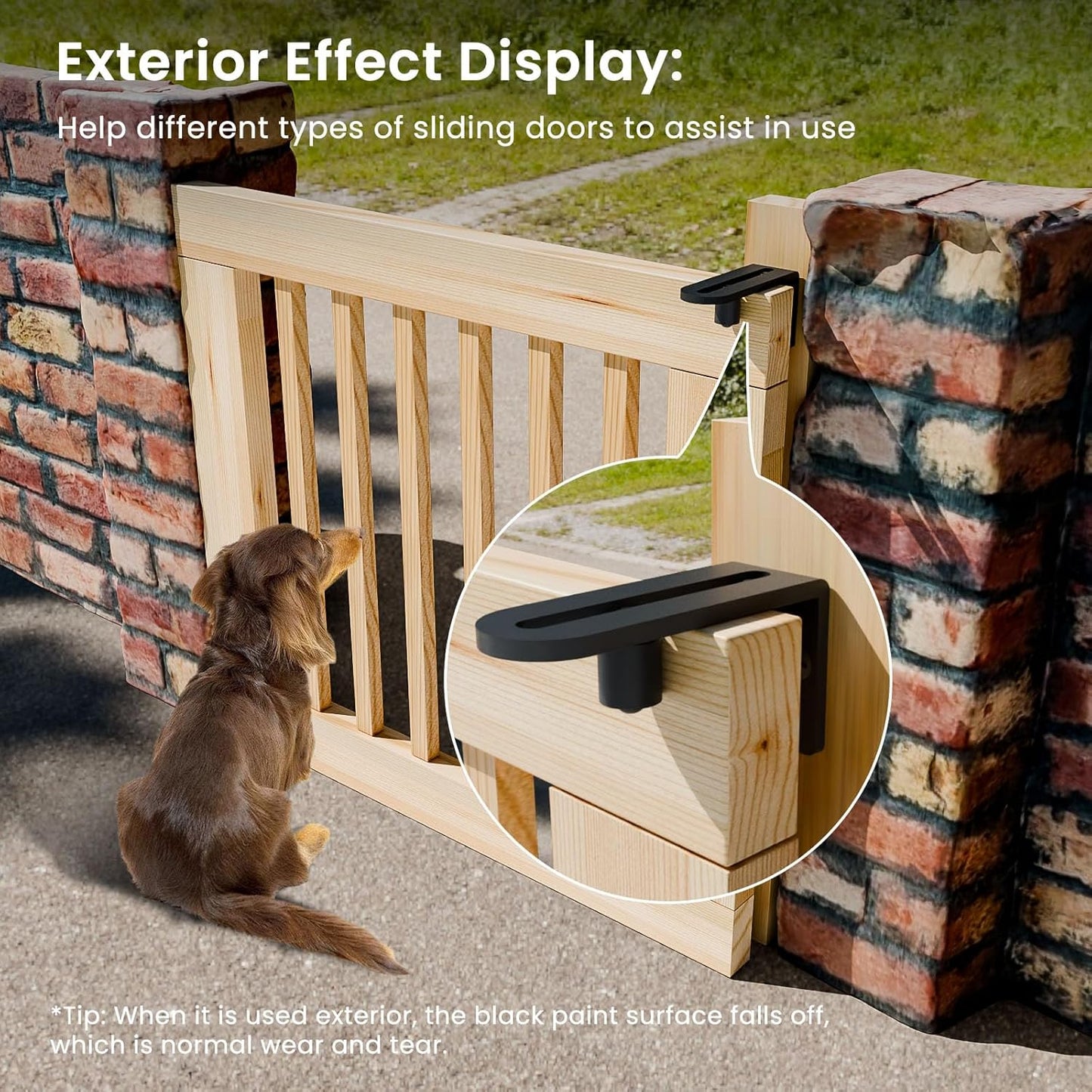 BONIKLUBA Adjustable Sliding Barn Door Floor Guide,Flat Bottom Design Style,Black(2PCS)