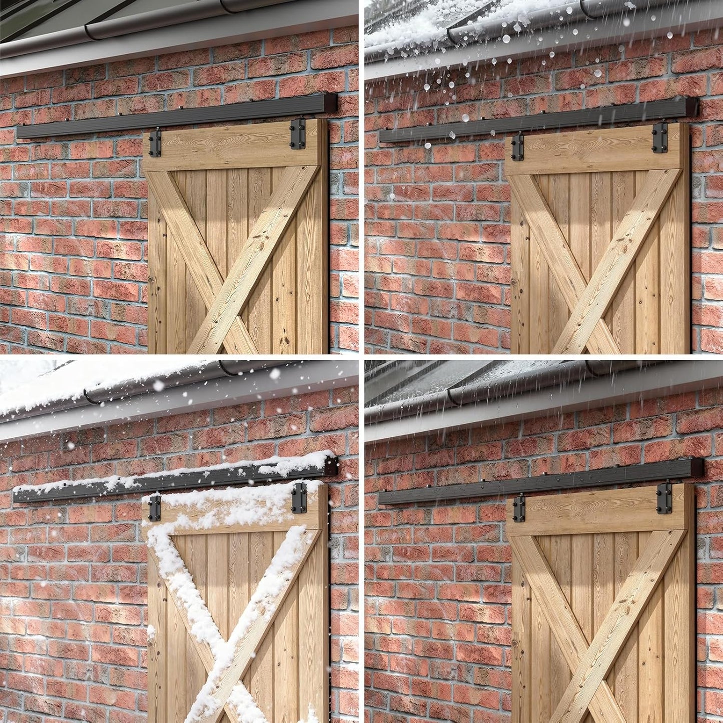 BONIKLLUBA Box Rail Sliding Barn Door Hardware,Wall Mount Track Kit,Heavy Duty,Easy to Install(No Door)