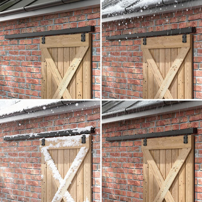 BONIKLLUBA Box Rail Sliding Barn Door Hardware,Wall Mount Track Kit,Heavy Duty,Easy to Install(No Door)