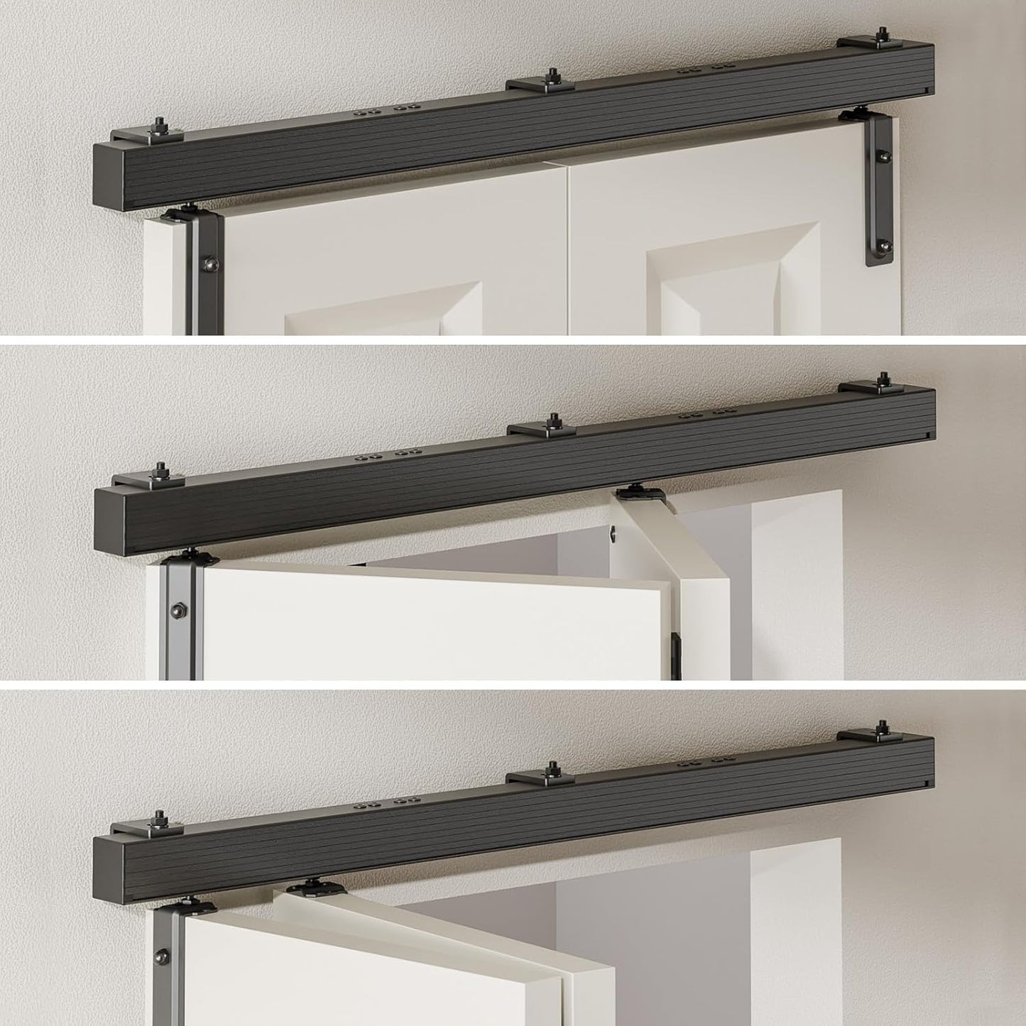 BONIKLUBA Box Rail Bi-Folding Sliding Barn Door Hardware Kit for 2 Door,Wall Mount,Smoothly and Quiet,Easy to Install,No Door