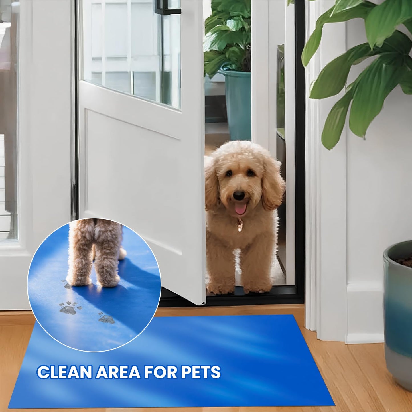 Klebematte für Schuhe, 45 x 90 cm, 120 Blatt, Aufkleber für Böden, Aufkleber für den Bau, Krankenhaus, Labor, Haustiere, Blau
