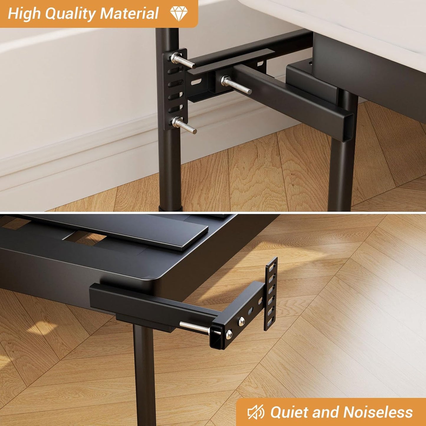 BONIKLUBA Adjustable Headboard Brackets,Universal Headboard Wall Mounting Brackets for Metal Bed Frame,Footboard Extension Kit,Black