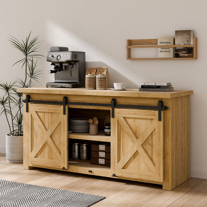 BONIKLUBA Super Mini Cabinet Small Sliding Double Barn Door Hardware Track Kit Apply for Storage Window TV Stand-Fit 12" Wide Door Panel-J Shape Hanger