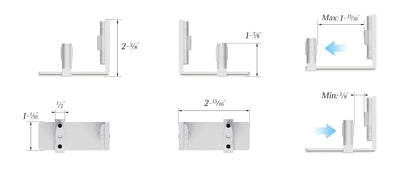 BONIKLUBA Sliding Barn Door Bottom Floor Guide, Adjustable U Shape Flexible Flush Design,Wall Mounted, White 2 Pcs