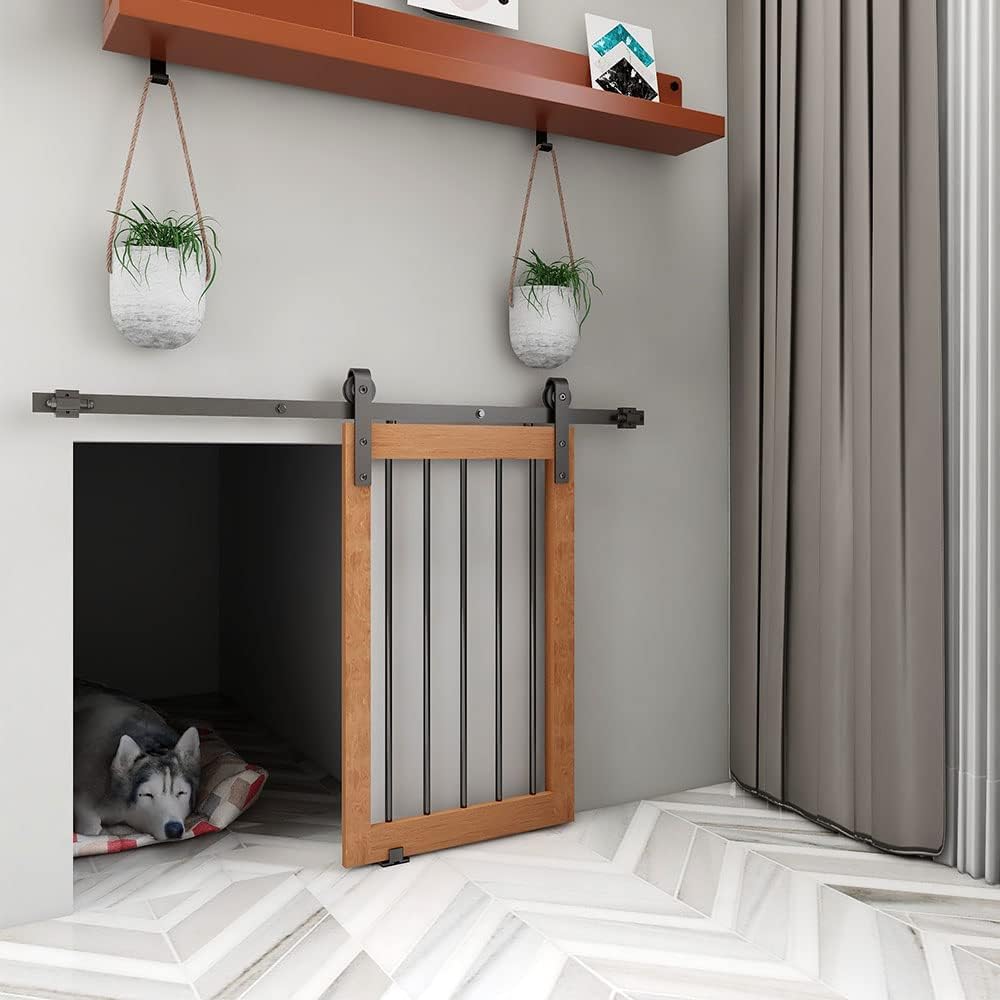 5FT/153cm Mini Schiebetür-Hardware-Kit für Eintürige TV-Ständer, Kleiner Kleiderschrank (Keine Schranktür)