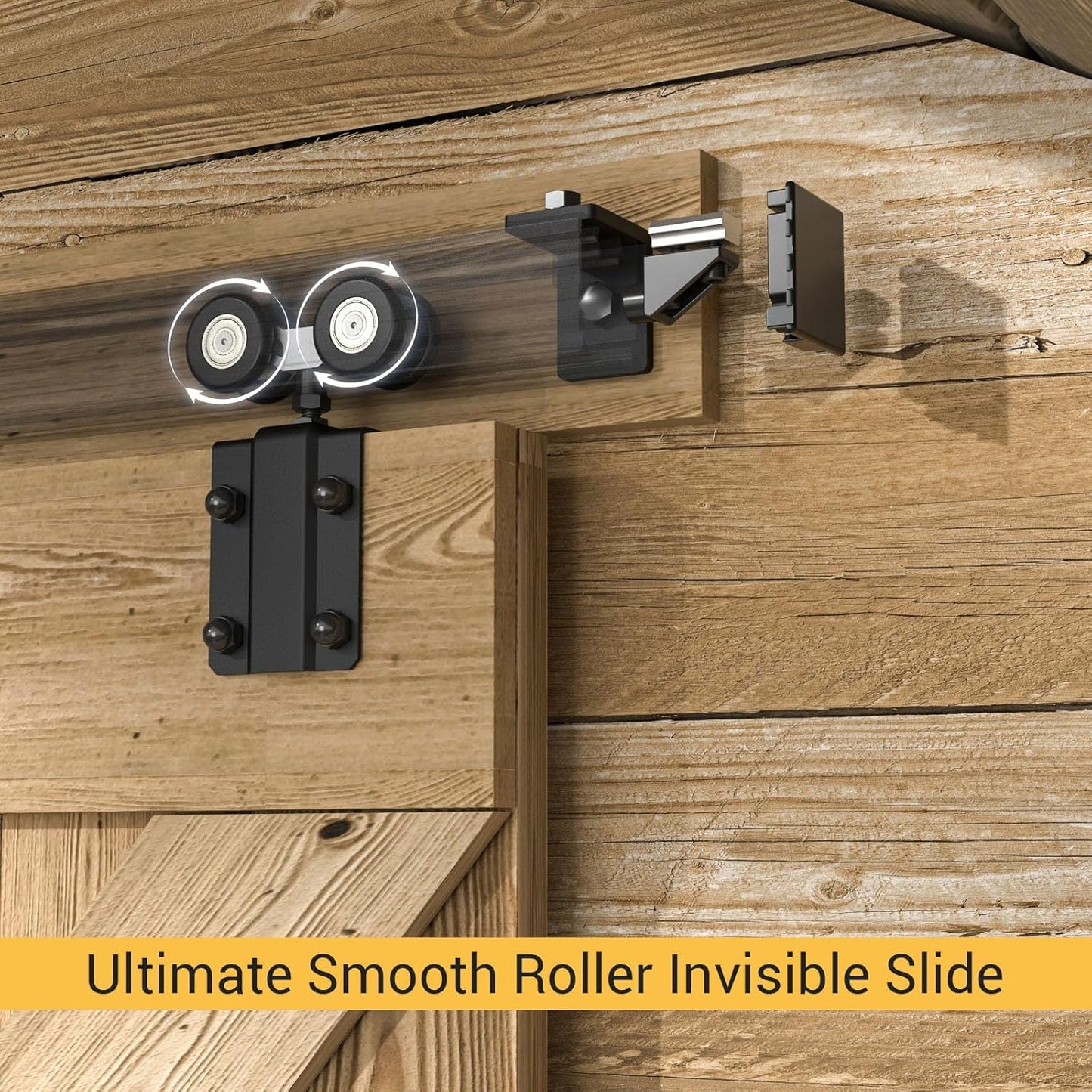 BONIKLLUBA Box Rail Sliding Barn Door Hardware,Wall Mount Track Kit,Heavy Duty,Easy to Install(No Door)