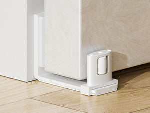 BONIKLUBA Sliding Barn Door Bottom Floor Guide, Adjustable U Shape Flexible Flush Design,Wall Mounted, White 2 Pcs