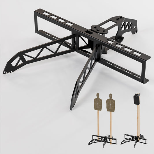 Steel Target Stand Base, Dueling Tree Target Stands for Shooting Range, 2x4 Targets Stand Suitable for 2x4 Wooden-Post, Easy to Carry and Assemble