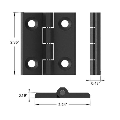 BONIKLUBA Door Hinges,Matte Black Coated Finish,Light Small Hinges for Bi Fold Door,Closet Door,Barn Door Use(4 Pack)