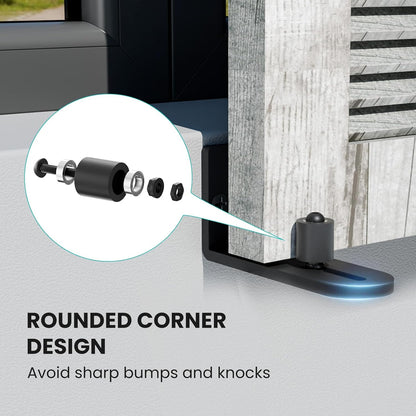 BONIKLUBA Adjustable Sliding Barn Door Floor Guide,Flat Bottom Design Style,Black(1PCS)