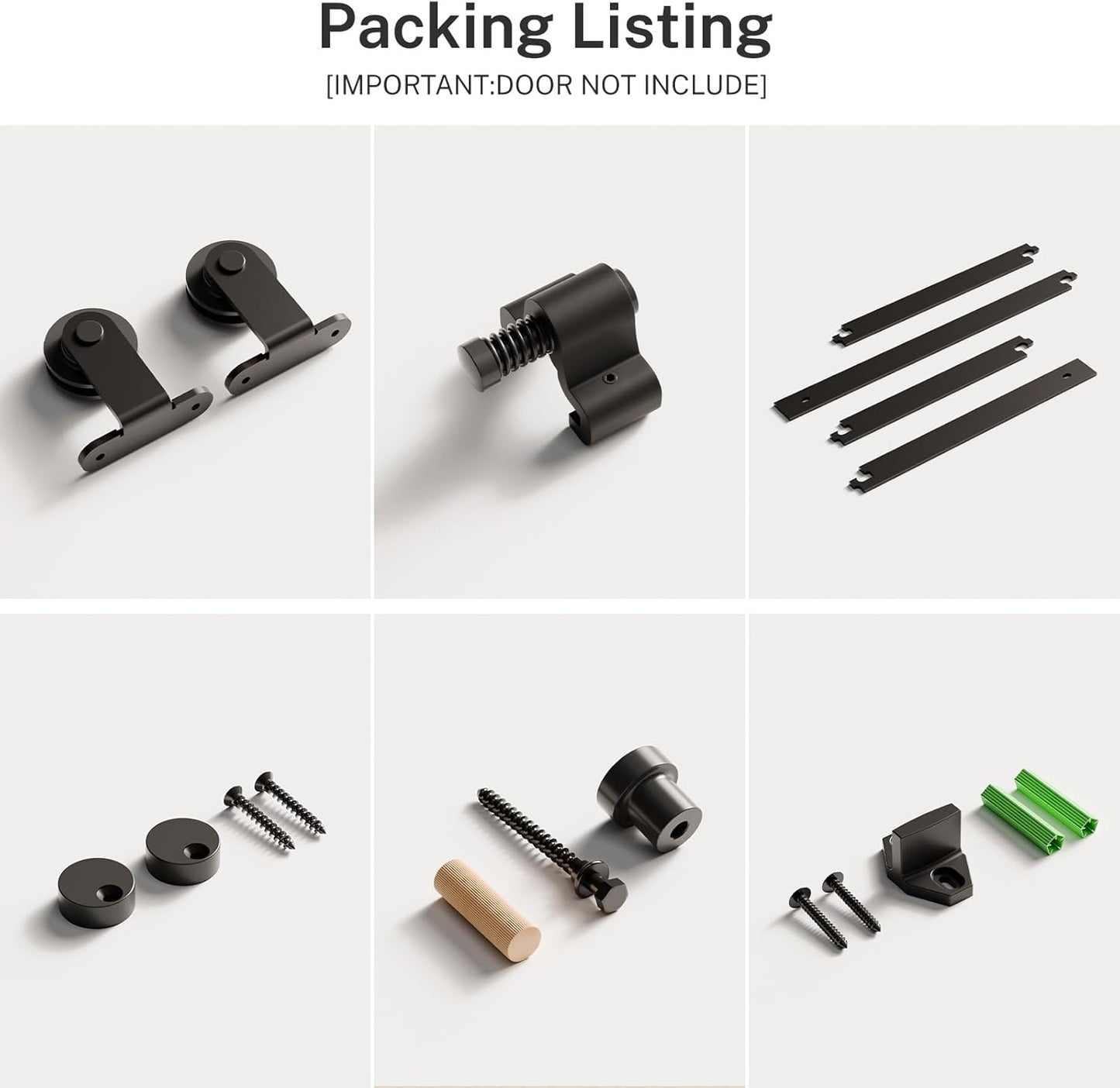 BONIKLUBA 80" Sliding Barn Door Hardware Kit,Heavy Duty Top Mount Barn Door Track Kit,Black T Shape Hanger Set for Single Door Use