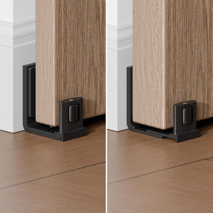 BONIKLUBA Schiebetür Bodenführung Unten, Einstellbare Bodenführung Schiebetür U-Form Design, an der Wand Montiert, Schwarz