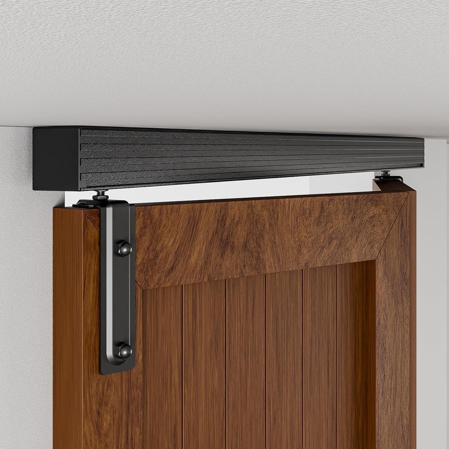 BONIKLUBA Box Rail Hardware Bifold Sliding Barn Door Hardware Track,Ceiling Mount Kit (Door Not Included)
