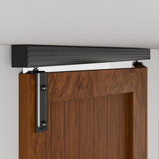 BONIKLUBA Box Rail Hardware Bifold Sliding Barn Door Hardware Track,Ceiling Mount Kit (Door Not Included)