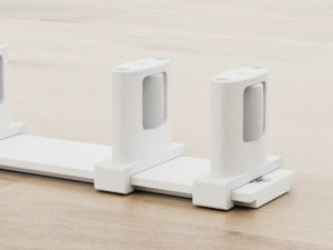 BONIKLUBA Siding Closet Door Floor Guide,Barn Door Guide for Bottom,Adjustable Bypass Door Floor Guide 3-Roller Design,White（1PCS）