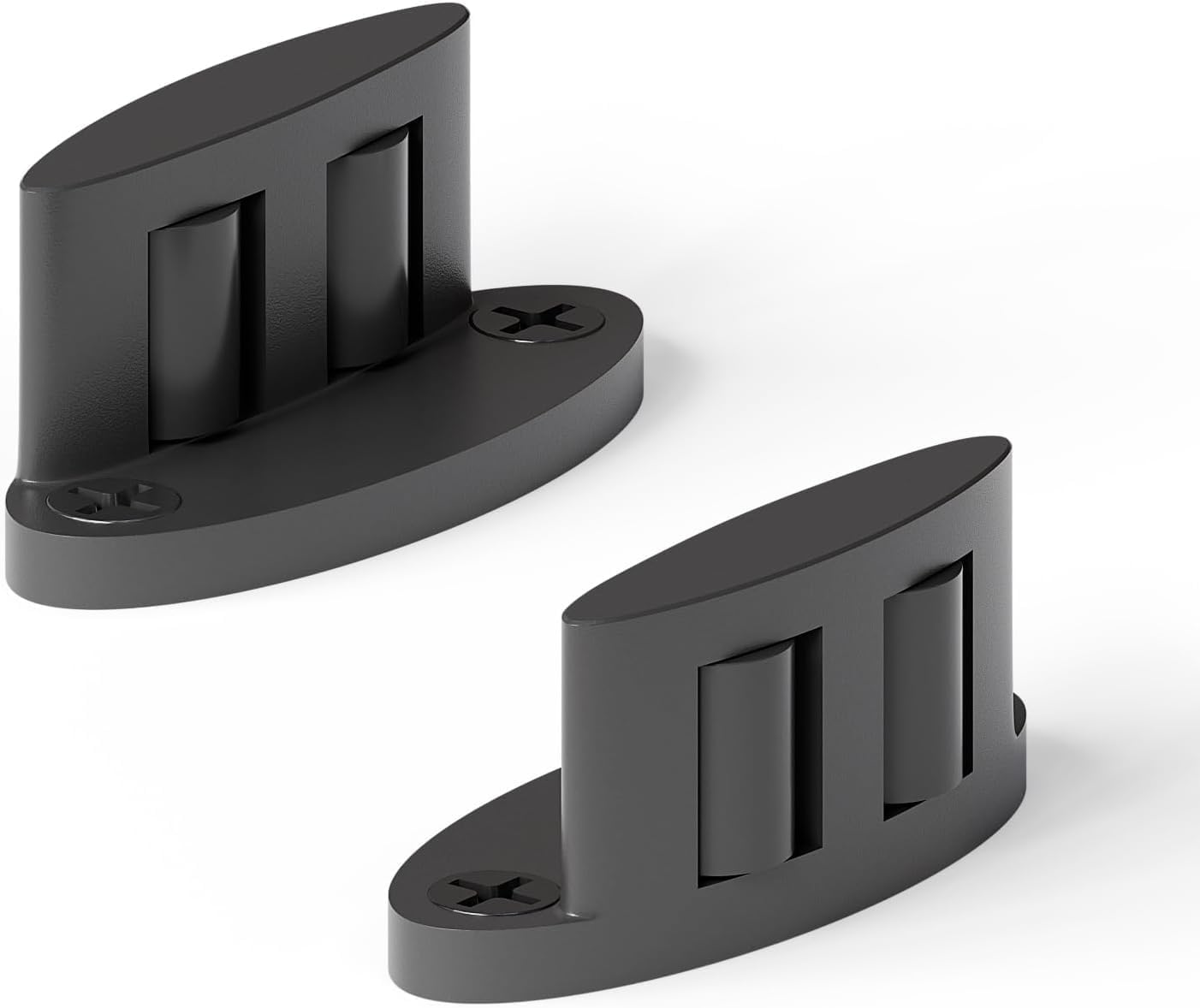 BONIKLUBA 納屋ドア用 ダブルホイールフロアガイド＆壁取り付けセット 調整可能 炭素鋼製 スライド/バーンドア底部ガイド 簡単取り付け (ブラック2個)