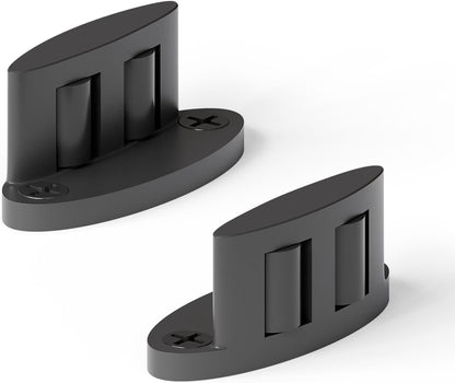 BONIKLUBA 納屋ドア用 ダブルホイールフロアガイド＆壁取り付けセット 調整可能 炭素鋼製 スライド/バーンドア底部ガイド 簡単取り付け (ブラック2個)