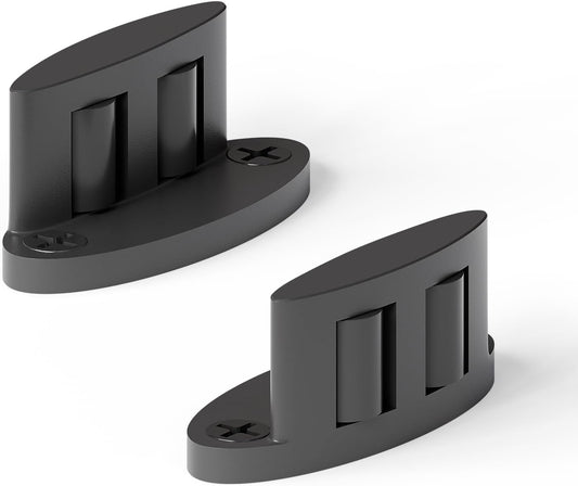 BONIKLUBA 納屋ドア用 ダブルホイールフロアガイド＆壁取り付けセット 調整可能 炭素鋼製 スライド/バーンドア底部ガイド 簡単取り付け (ブラック2個)