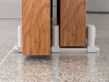 BONIKLUBA Siding Closet Door Floor Guide,Barn Door Guide for Bottom,Adjustable Bypass Door Floor Guide 3-Roller Design,White（1PCS）