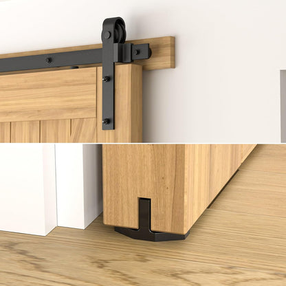 BONIKLUBA 6.6FT Sliding Barn Door Hardware Kit for Single Door-Sturdy&Smoothly&Quietly-Heavy Duty-Easy to Install, Fit 36"-40" Wide Door(J Shape Hanger)