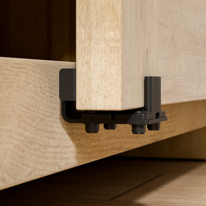 BONIKLUBA Super Mini Cabinet Small Sliding Double Barn Door Hardware Track Kit Apply for Storage Window TV Stand-Fit 12" Wide Door Panel-J Shape Hanger