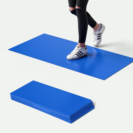 Klebematte für Schuhe, 45 x 90 cm, 30 Blatt, Aufkleber für Böden, Aufkleber für den Bau, Krankenhaus, Labor, Haustiere, Blau