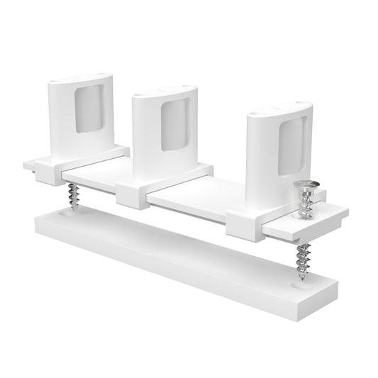 Siding Closet Door Floor Guide,Barn Door Guide for Bottom,Adjustable Bypass Door Floor Guide 3-Roller Design,White（1PCS）