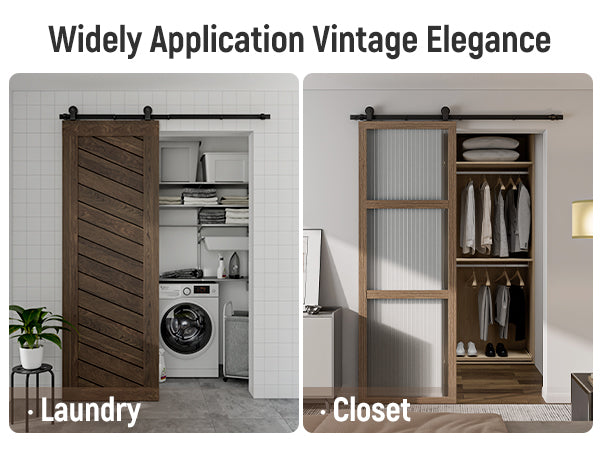 Schiebetürbeschlag 274cm Schiebetüren Schiebetürsystem Komplettset Laufschiene Rollen Set Schwarz für 1 Holztür 137cm Breit, Kleine Rolle in T-Form