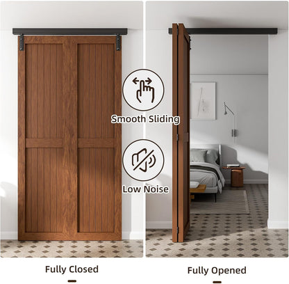BONIKLUBA Box Rail Hardware Bifold Sliding Barn Door Hardware Track,Ceiling Mount Kit (Door Not Included)
