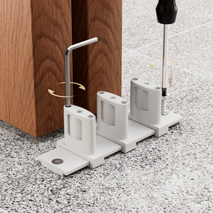 BONIKLUBA Siding Closet Door Floor Guide,Barn Door Guide for Bottom,Adjustable Bypass Door Floor Guide 3-Roller Design,White（1PCS）